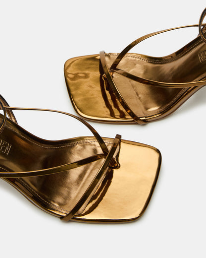 ANNIE Bronze Women's Strappy Square Toe Heel - Steve Madden