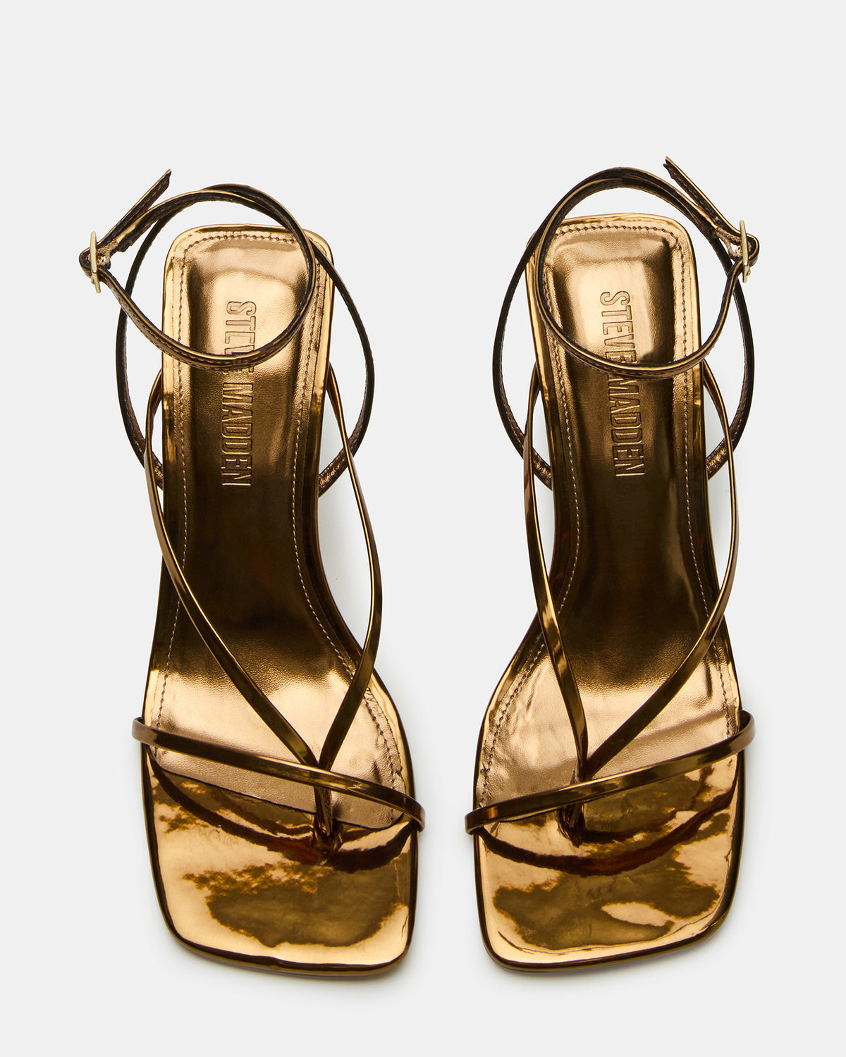 ANNIE Bronze Women's Strappy Square Toe Heel - Steve Madden