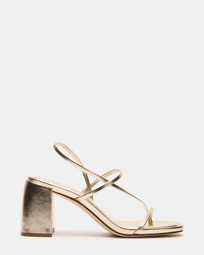 DIORA Gold Women's Strappy Square-Toe Heel - Steve Madden