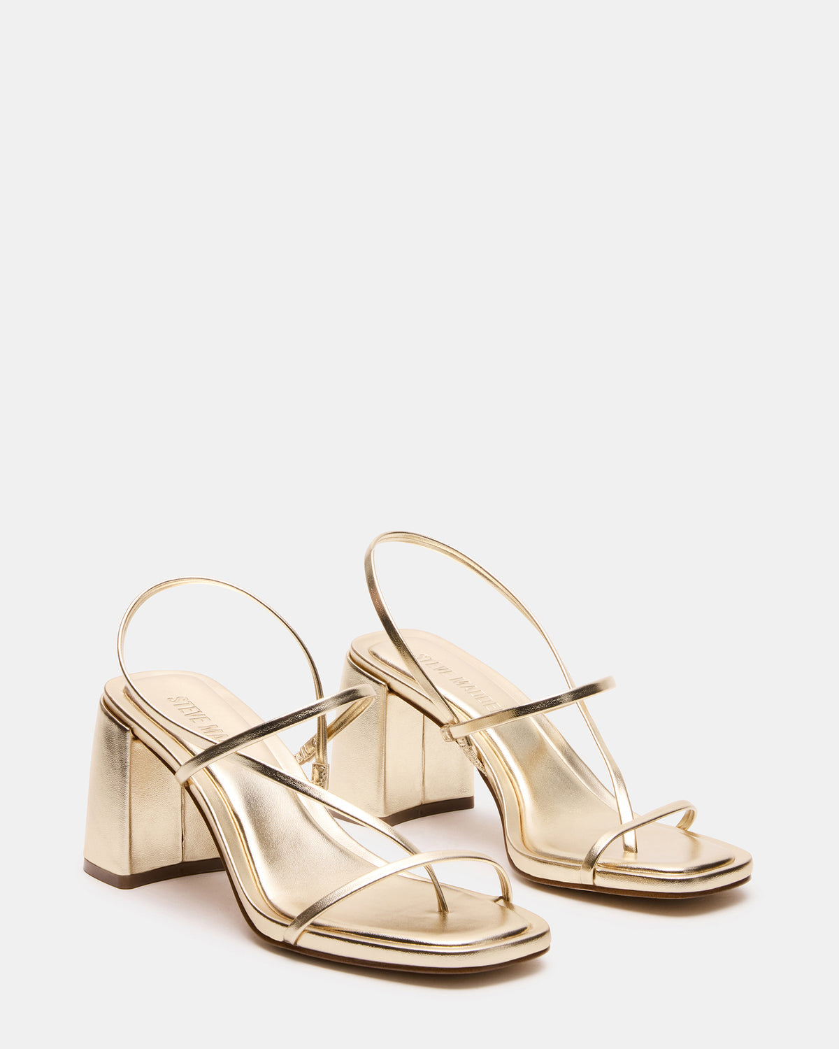 DIORA Gold Women's Strappy Square-Toe Heel - Steve Madden