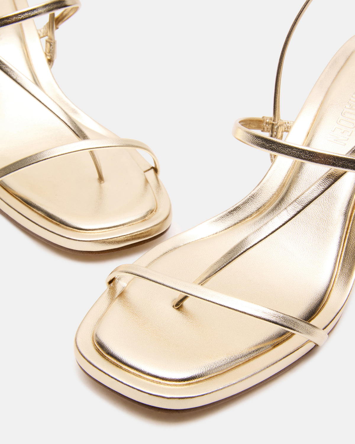 DIORA Gold Women's Strappy Square-Toe Heel - Steve Madden