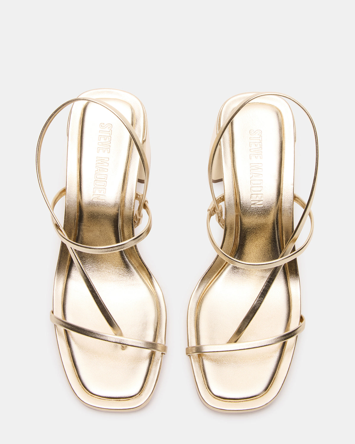 DIORA Gold Women's Strappy Square-Toe Heel - Steve Madden