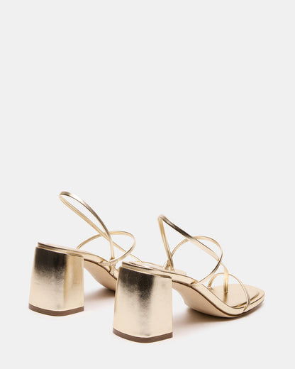 DIORA Gold Women's Strappy Square-Toe Heel - Steve Madden