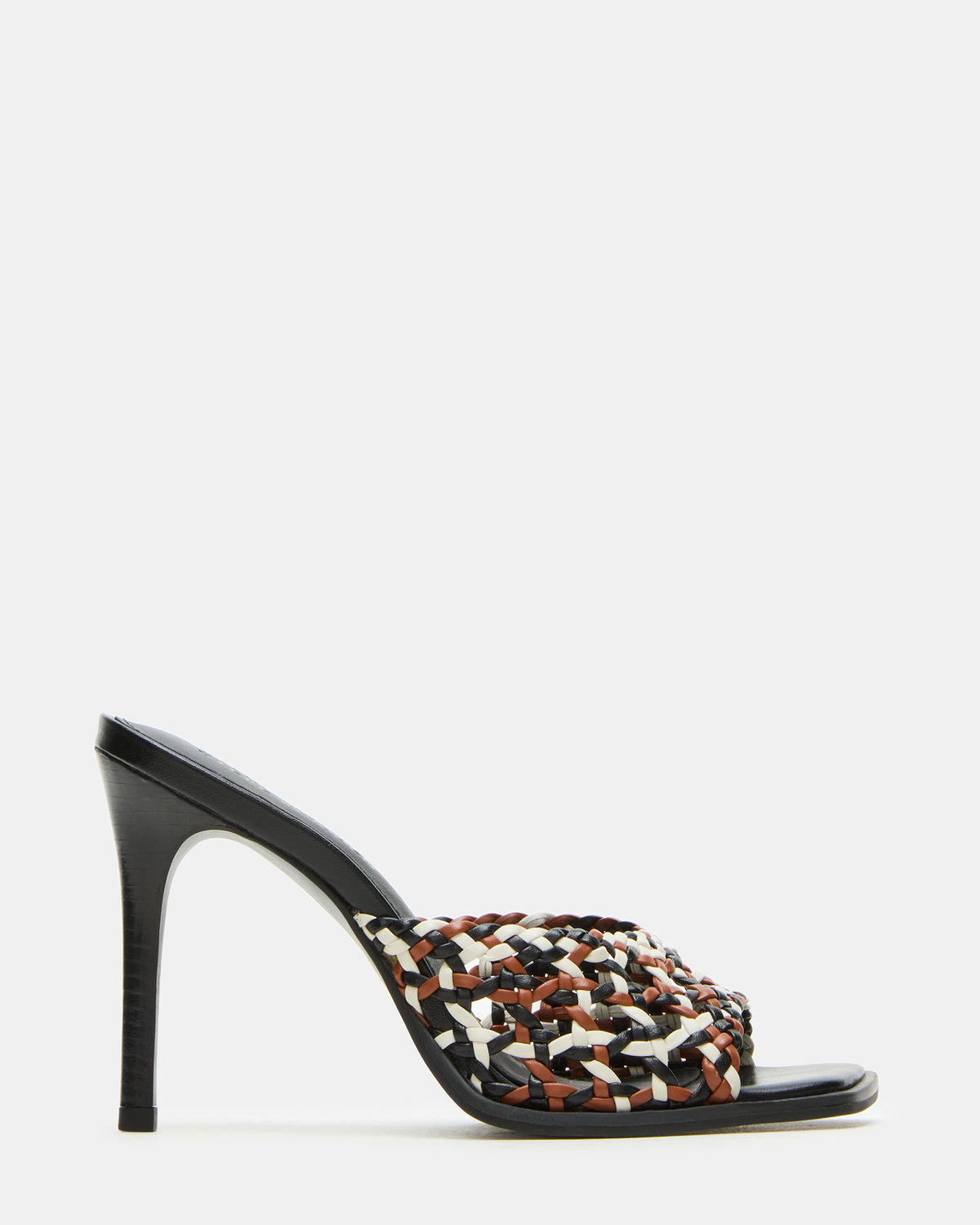 TIKKI Brown Multi Square-Toe Mule Stiletto Women's Heel - Steve Madden