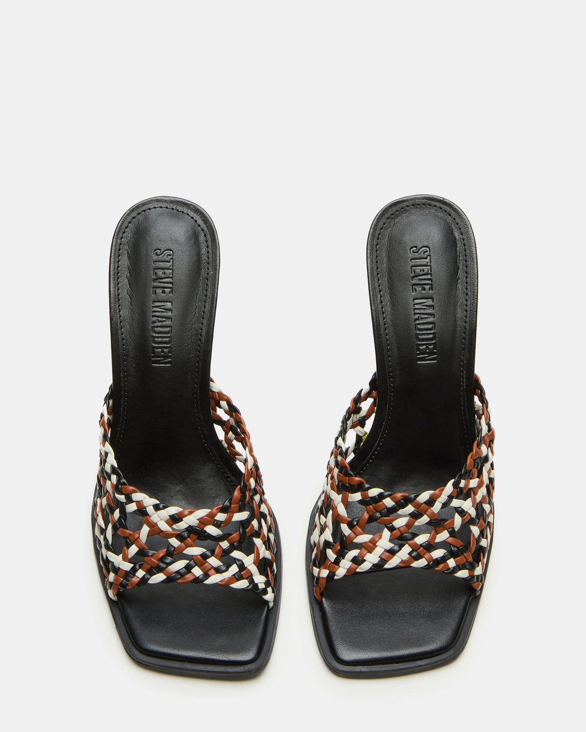 TIKKI Brown Multi Square-Toe Mule Stiletto Women's Heel - Steve Madden
