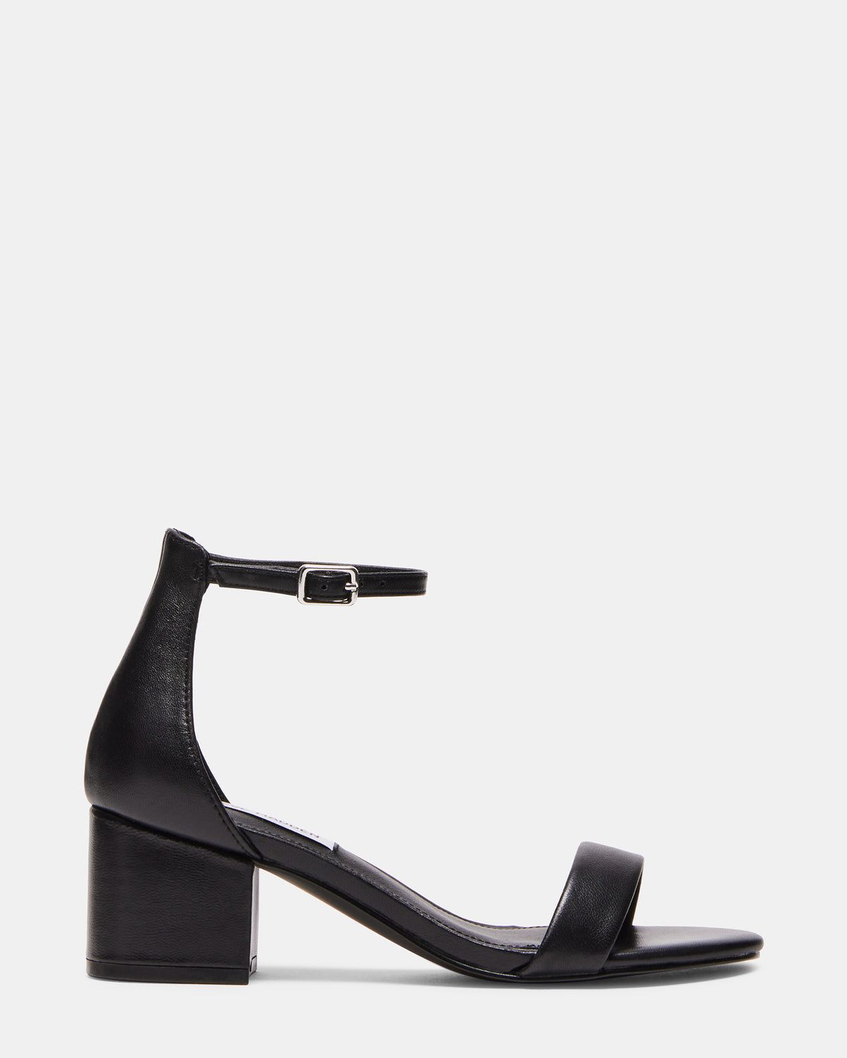 IRENEE Black Leather Women's 2 Inch Block Heel - Steve Madden