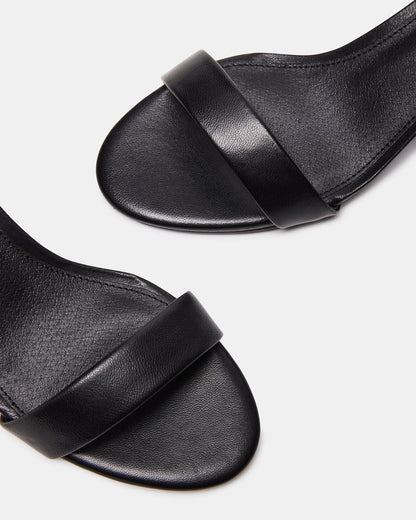 IRENEE Black Leather Women's 2 Inch Block Heel - Steve Madden