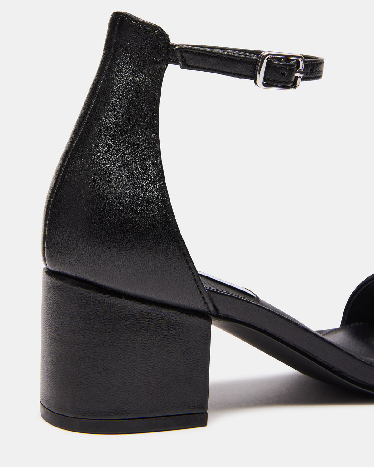 IRENEE Black Leather Women's 2 Inch Block Heel - Steve Madden
