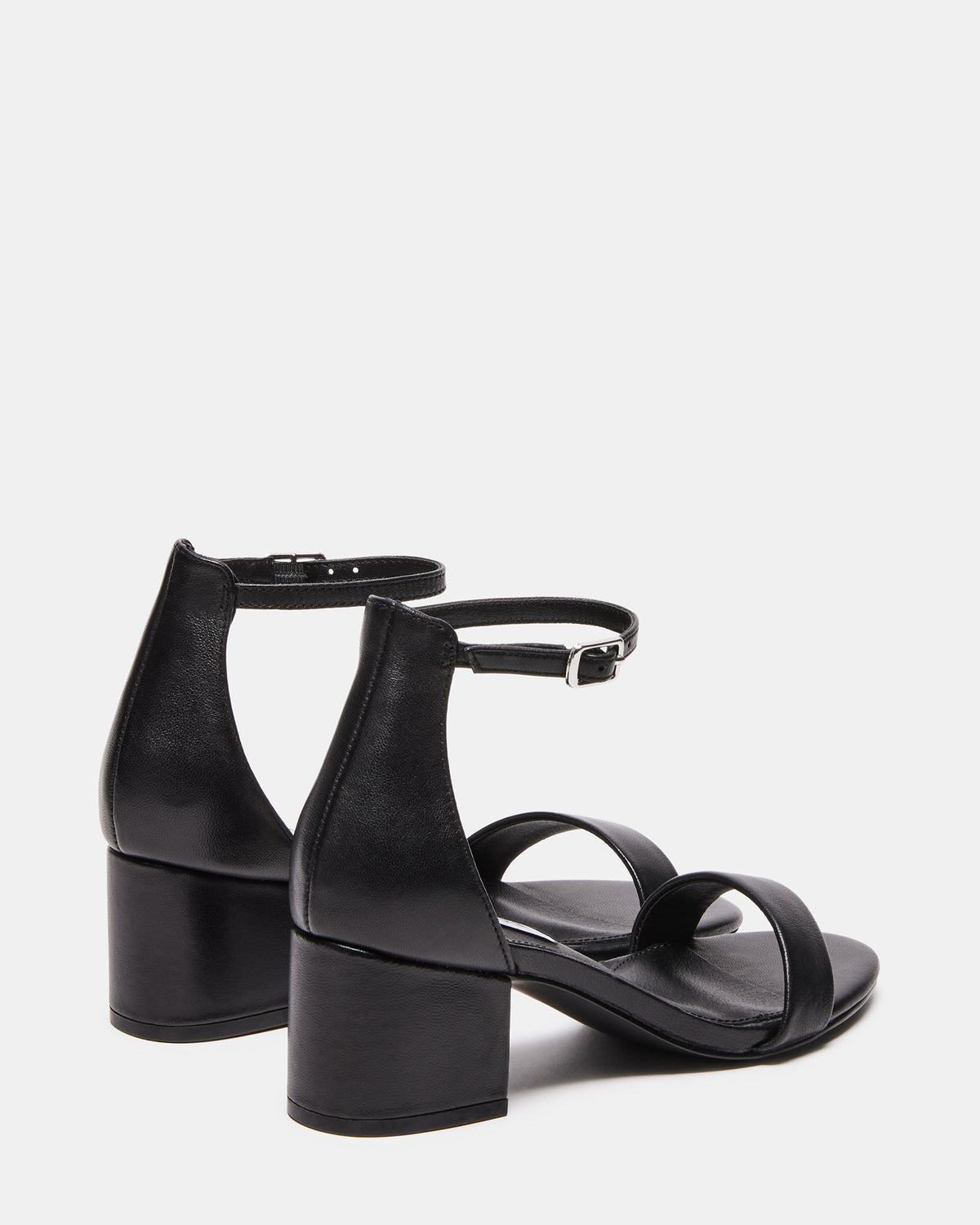 IRENEE Black Leather Women's 2 Inch Block Heel - Steve Madden