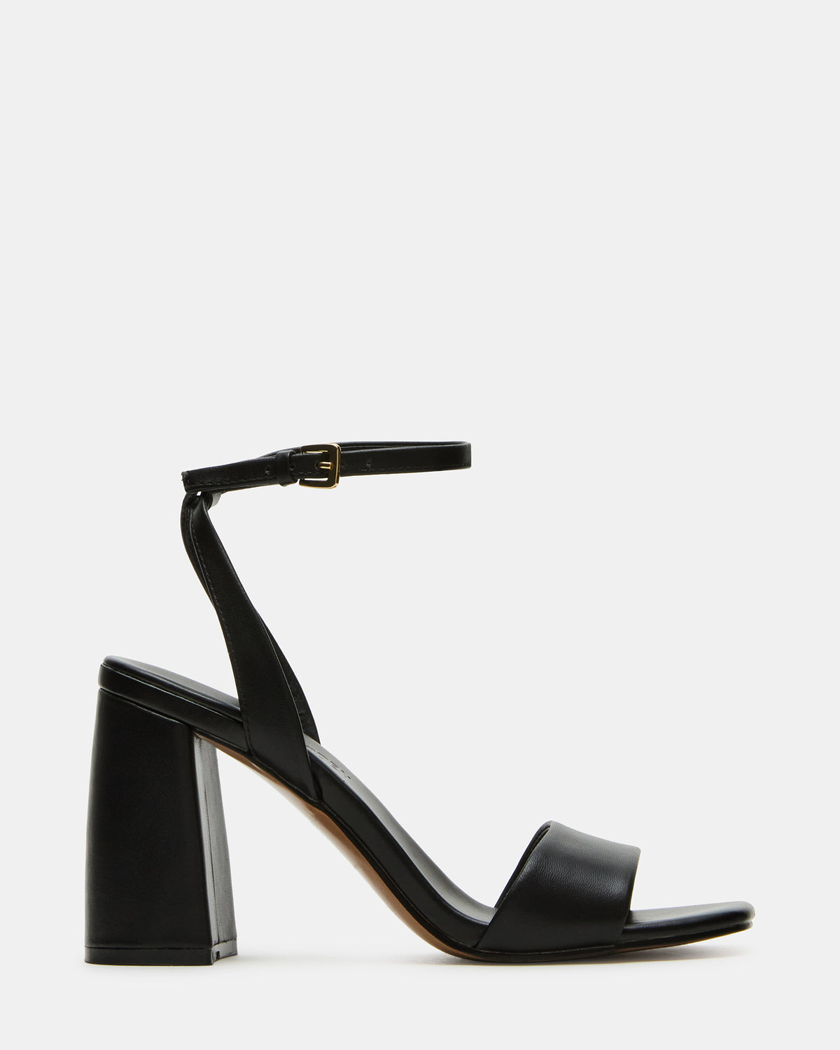 MESSA Black Leather Women's Square-Toe Block Heel - Steve Madden