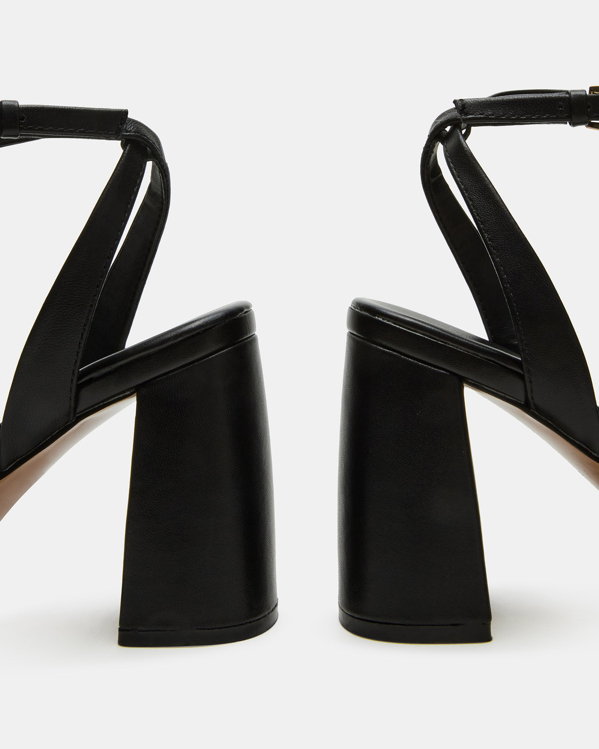 MESSA Black Leather Women's Square-Toe Block Heel - Steve Madden