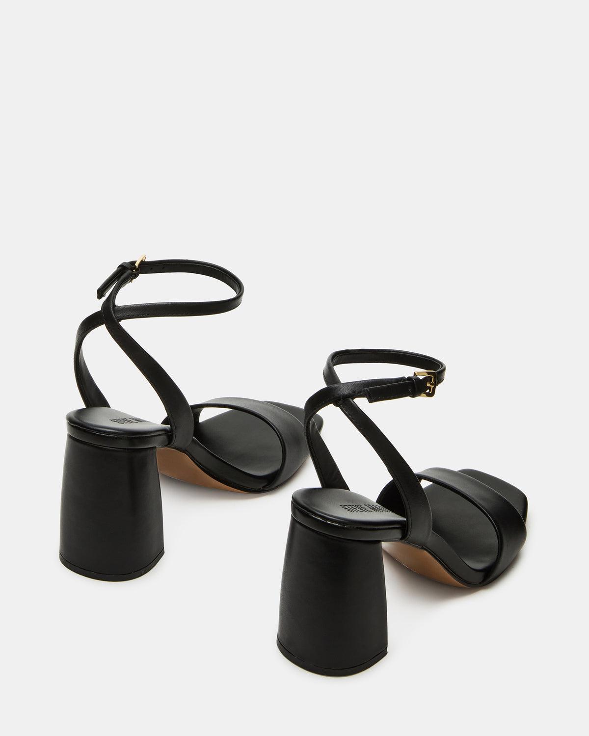 MESSA Black Leather Women's Square-Toe Block Heel - Steve Madden