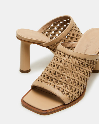 FRESCA Natural Woven Square-Toe Mule Women's Heel - Steve Madden