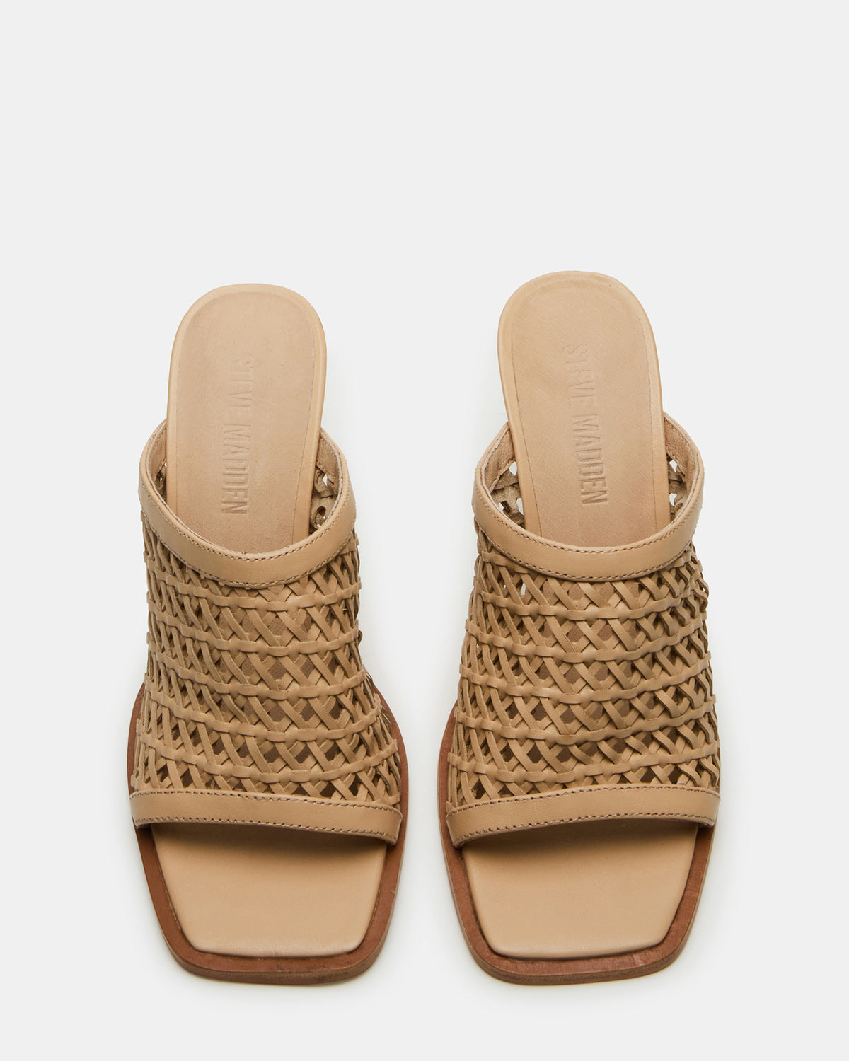 FRESCA Natural Woven Square-Toe Mule Women's Heel - Steve Madden