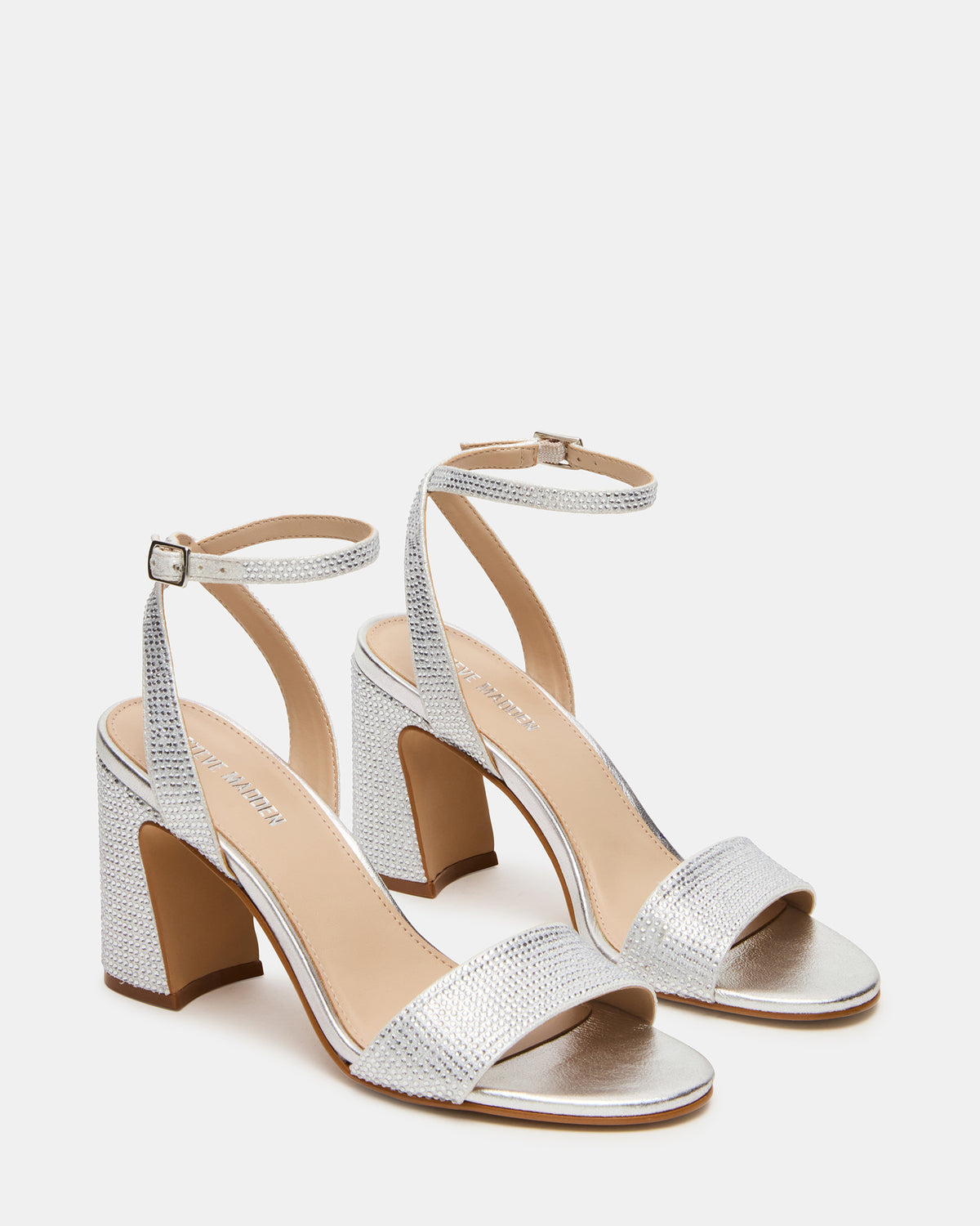 LARAH Rhinestone Rounded Toe Block Heel Women's Heel - Steve Madden