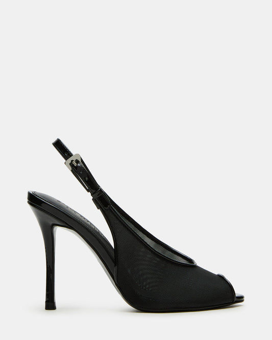 PRESCOTT Black Mesh Women's Slingback Stiletto Heel - Steve Madden