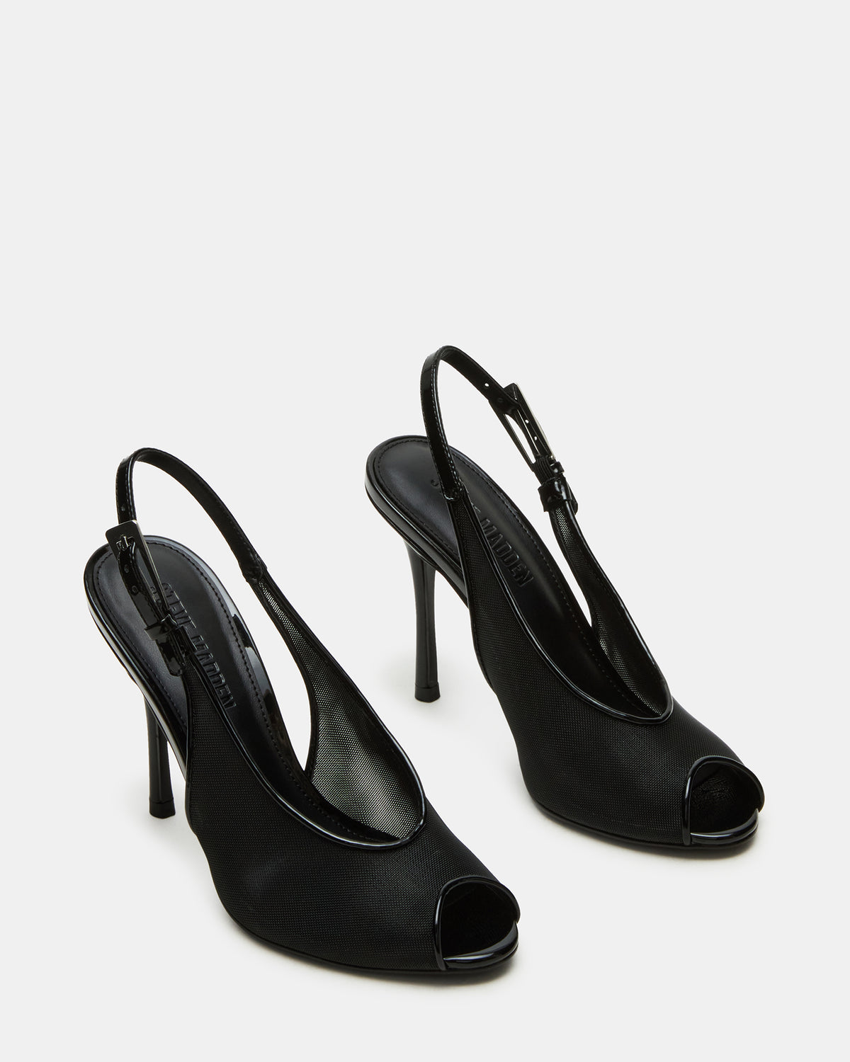 PRESCOTT Black Mesh Women's Slingback Stiletto Heel - Steve Madden