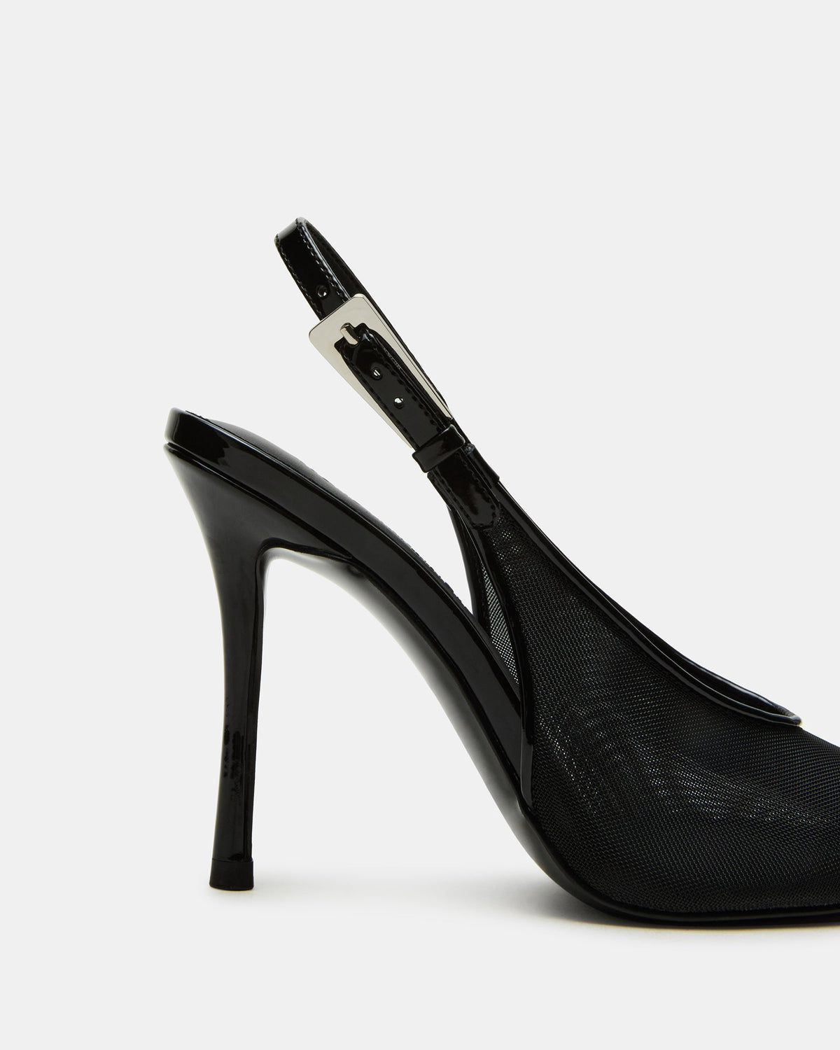 PRESCOTT Black Mesh Women's Slingback Stiletto Heel - Steve Madden