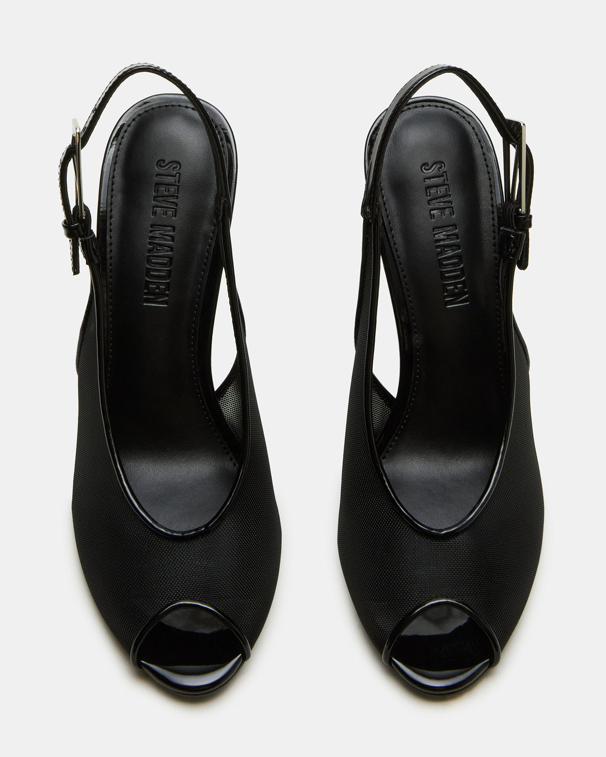 PRESCOTT Black Mesh Women's Slingback Stiletto Heel - Steve Madden