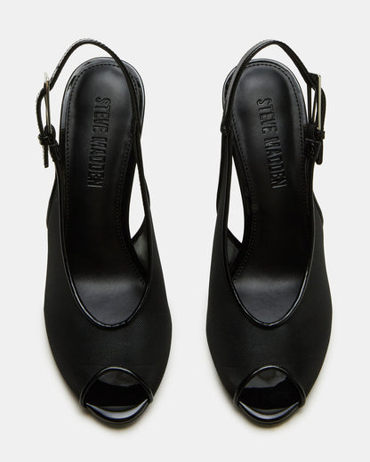 PRESCOTT Black Mesh Women's Slingback Stiletto Heel - Steve Madden