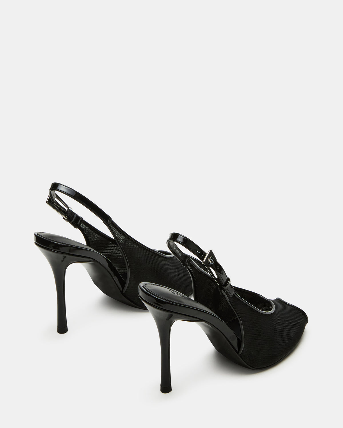 PRESCOTT Black Mesh Women's Slingback Stiletto Heel - Steve Madden