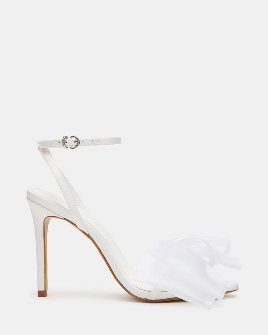 RADIANCE White Strappy Stiletto Bow Women's Heels - Steve Madden