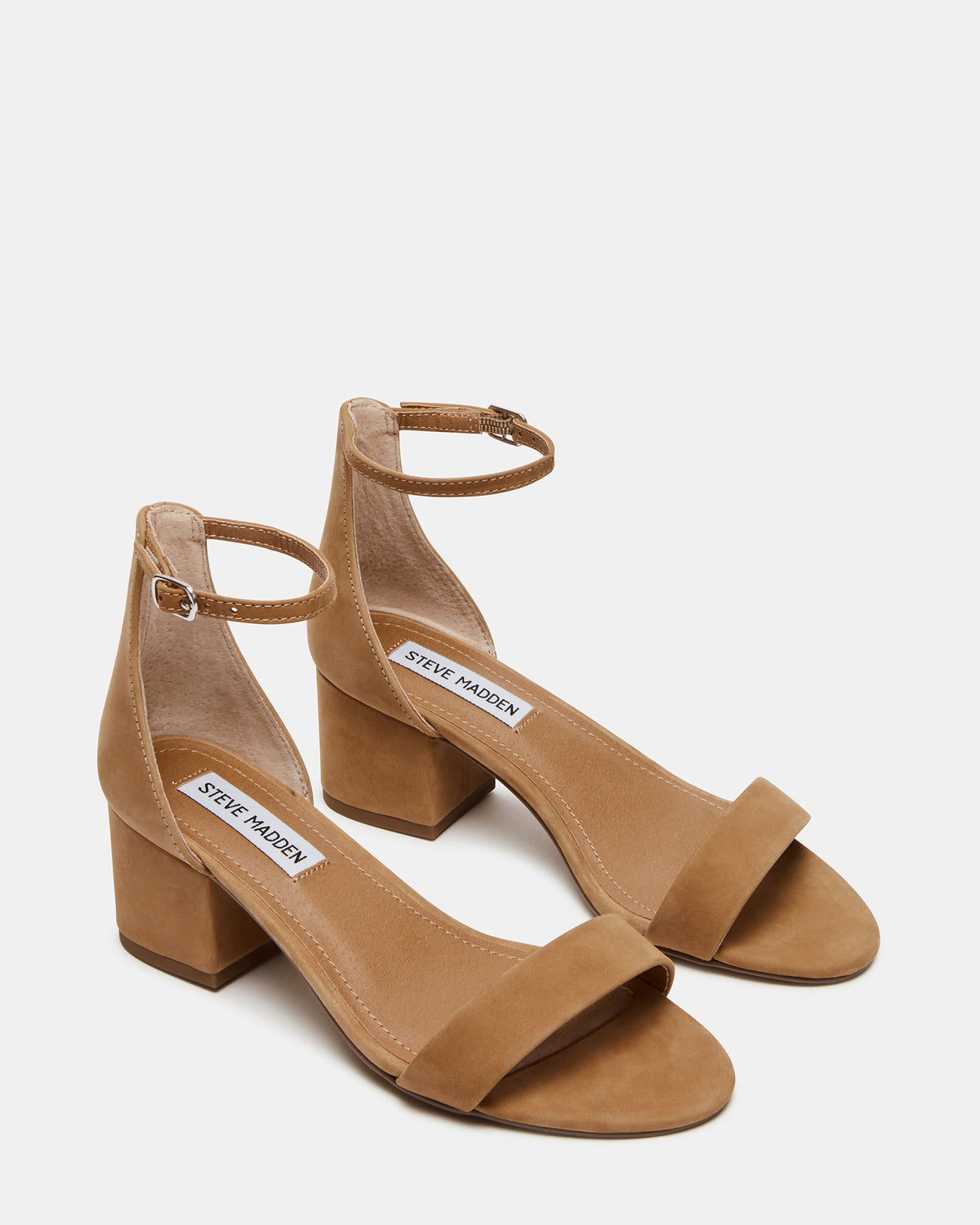 IRENNEW Tan Nubuck Women's Wide Width Heeled Sandal - Steve Madden