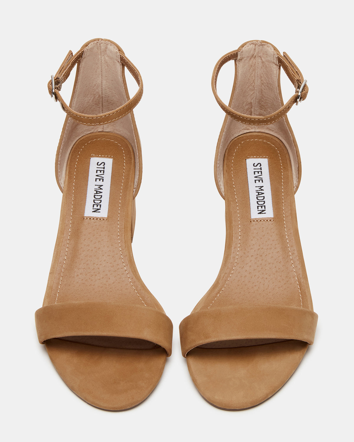 IRENNEW Tan Nubuck Women's Wide Width Heeled Sandal - Steve Madden