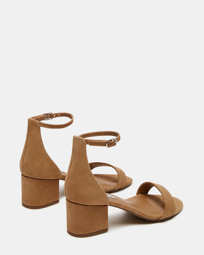 IRENNEW Tan Nubuck Women's Wide Width Heeled Sandal - Steve Madden