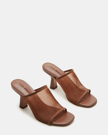 GLEAM Brown Women's Square-Toe Mule Heel - Steve Madden