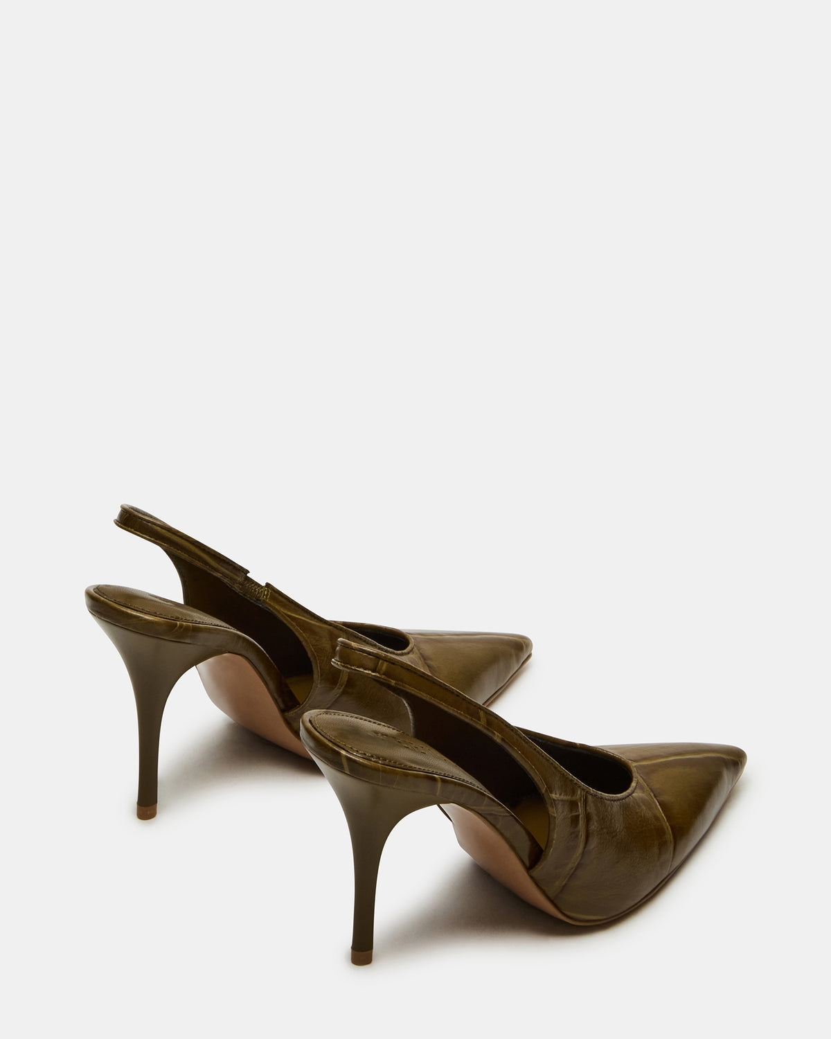 ANDROMEDA Green Crocodile Slingback Pointed-Toe Stiletto Pump Women's Heel - Steve Madden