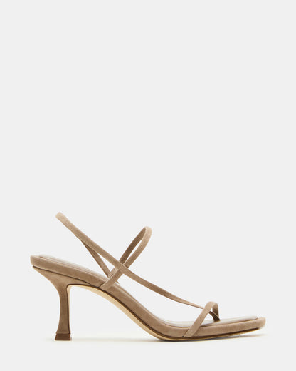 LOCKE Taupe Women's Dainty Strappy Square Toe Heel - Steve Madden