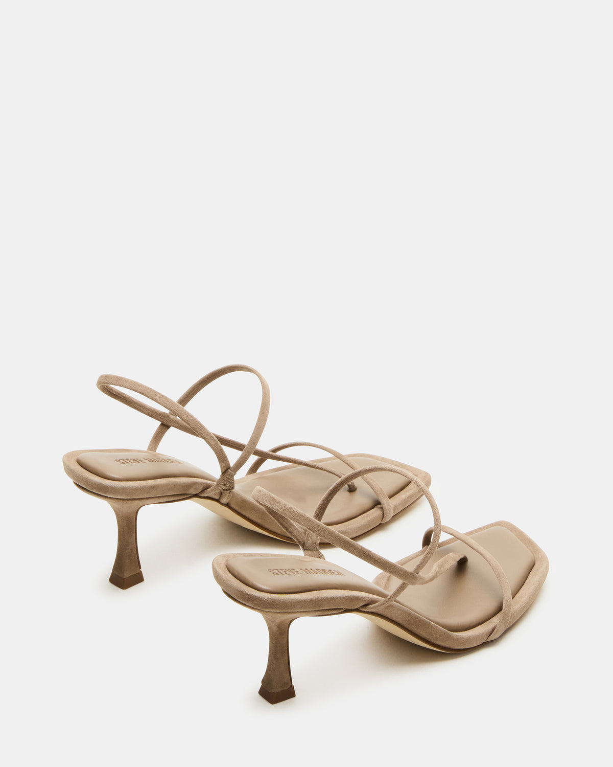 LOCKE Taupe Women's Dainty Strappy Square Toe Heel - Steve Madden