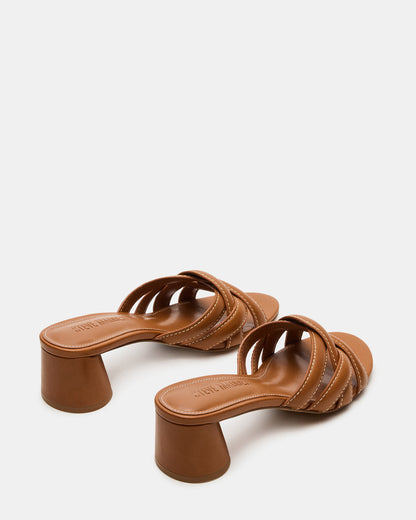 MARANO Tan Leather Women's Mule Block Heel - Steve Madden