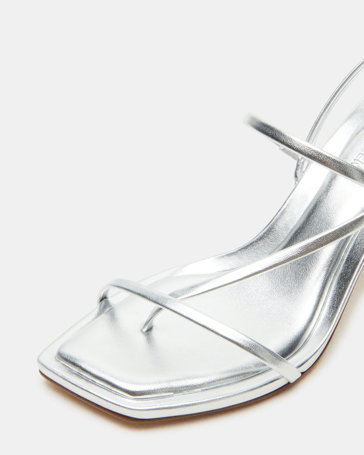 LOCKE Silver Women's Dainty Strappy Square Toe Heel - Steve Madden