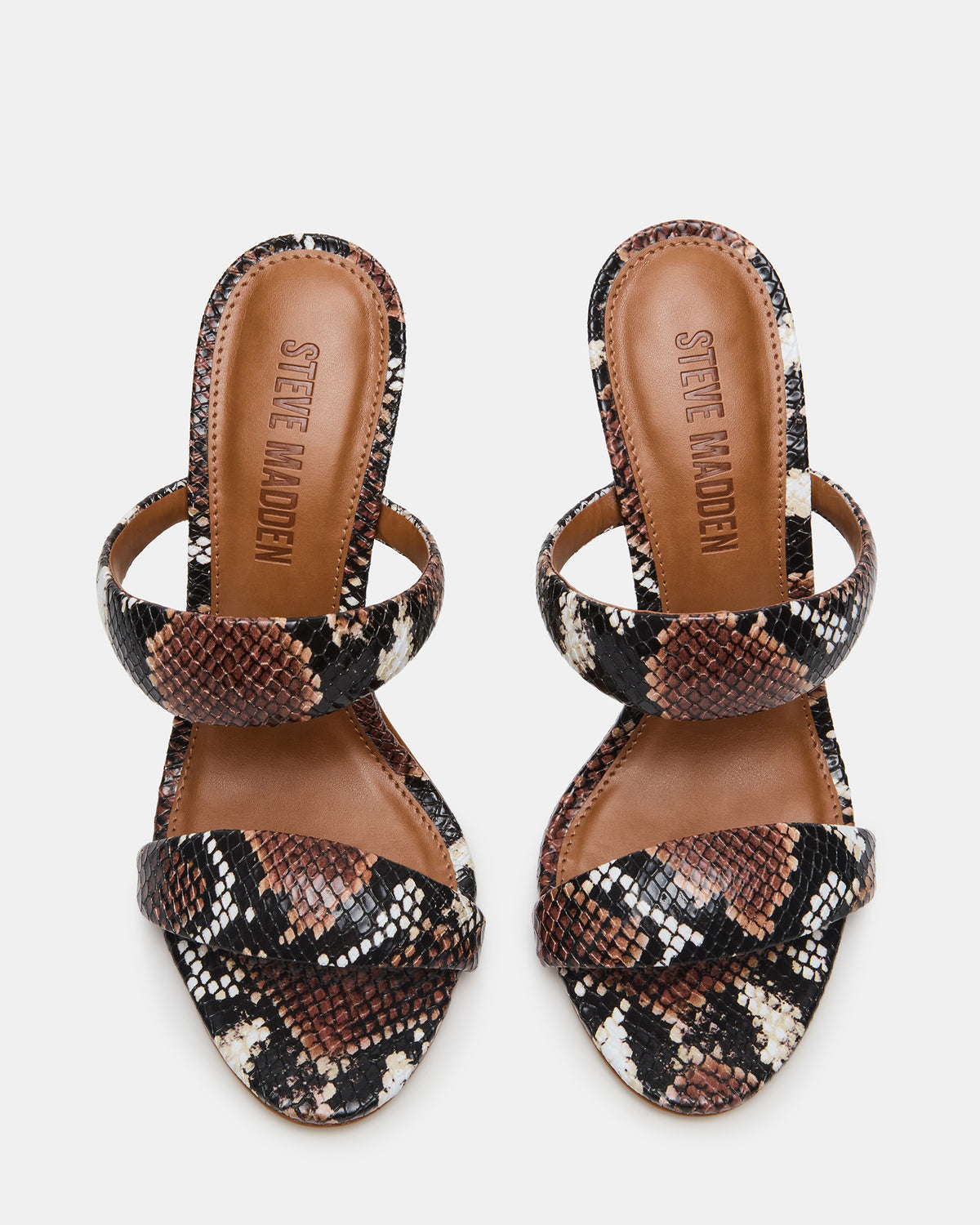 SATURN Brown Snake Stiletto Mule Women's Heel - Steve Madden