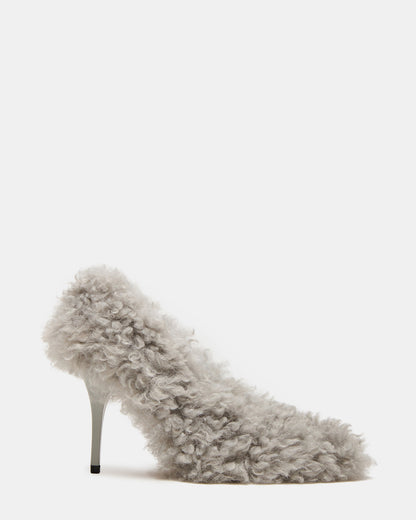 ACHILLES Light Blue Pointed-Toe Faux Fur Stiletto Women's Heel - Steve Madden