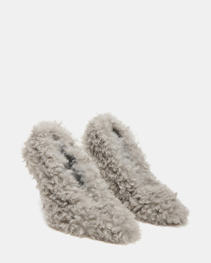 ACHILLES Light Blue Pointed-Toe Faux Fur Stiletto Women's Heel - Steve Madden