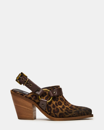 TALIKA Leopard Suede Pointed-Toe Buckle Slingback Women's Heel - Steve Madden
