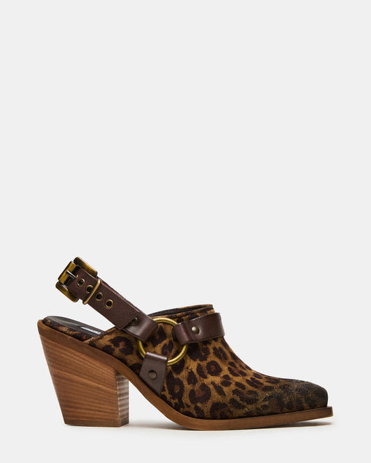TALIKA Leopard Suede Pointed-Toe Buckle Slingback Women's Heel - Steve Madden