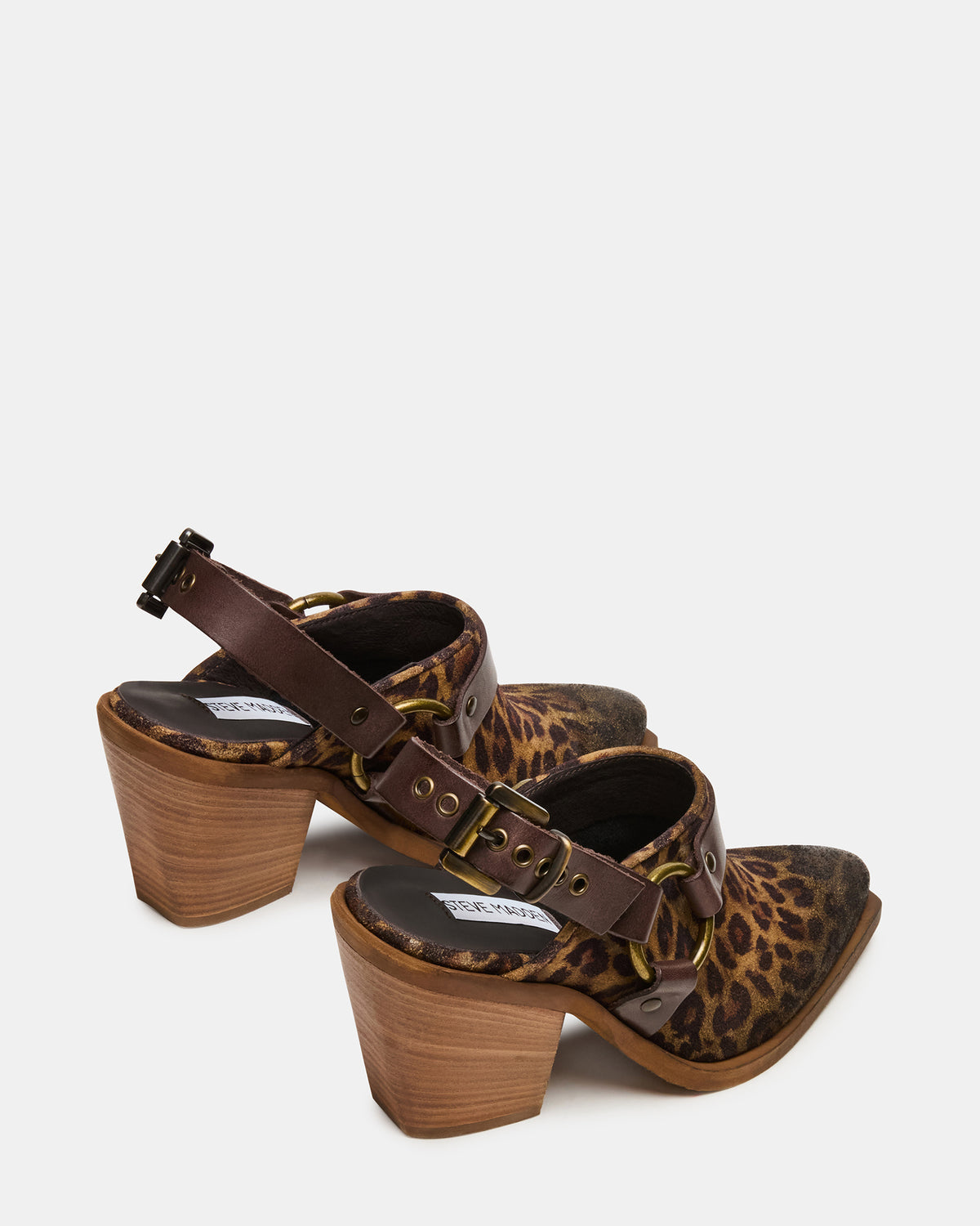 TALIKA Leopard Suede Pointed-Toe Buckle Slingback Women's Heel - Steve Madden