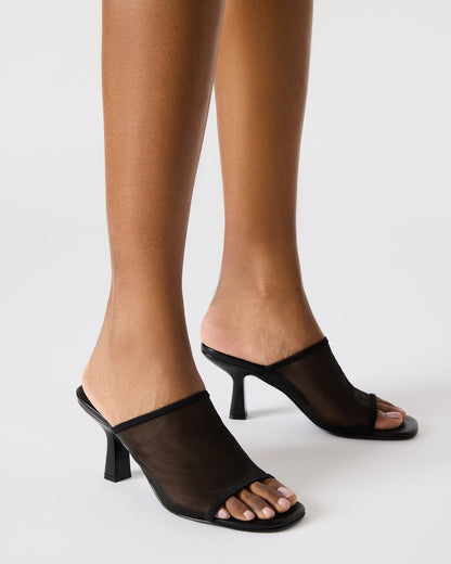 GLEAM Black Women's Square-Toe Mule Heel - Steve Madden