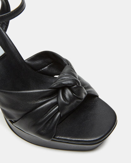 JOYRIDE Black Leather Platform Block Heel | Women's Heels - Steve Madden
