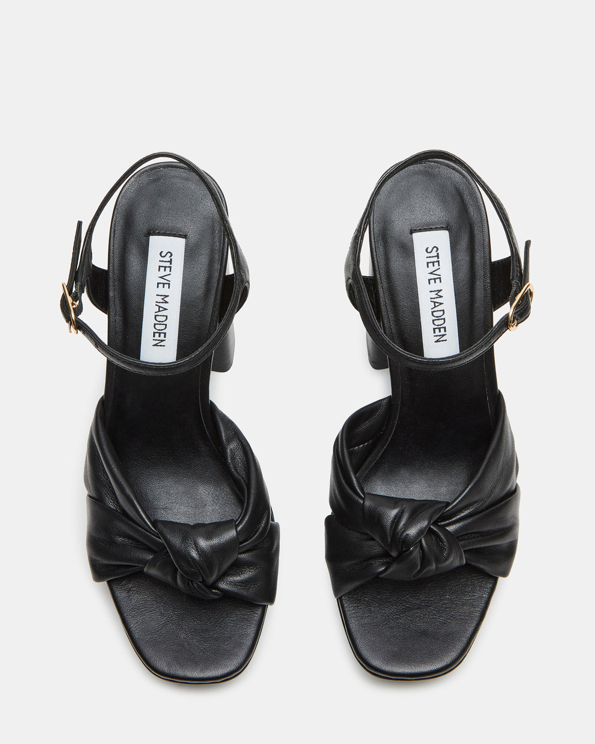 JOYRIDE Black Leather Platform Block Heel | Women's Heels - Steve Madden