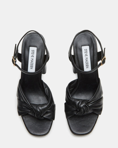 JOYRIDE Black Leather Platform Block Heel | Women's Heels - Steve Madden