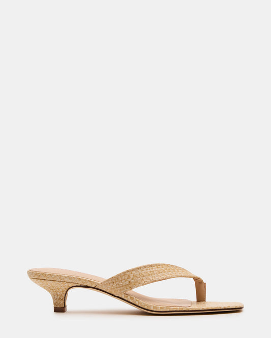 TRACIE Raffia Thong Strap Women's Kitten Heel - Steve Madden