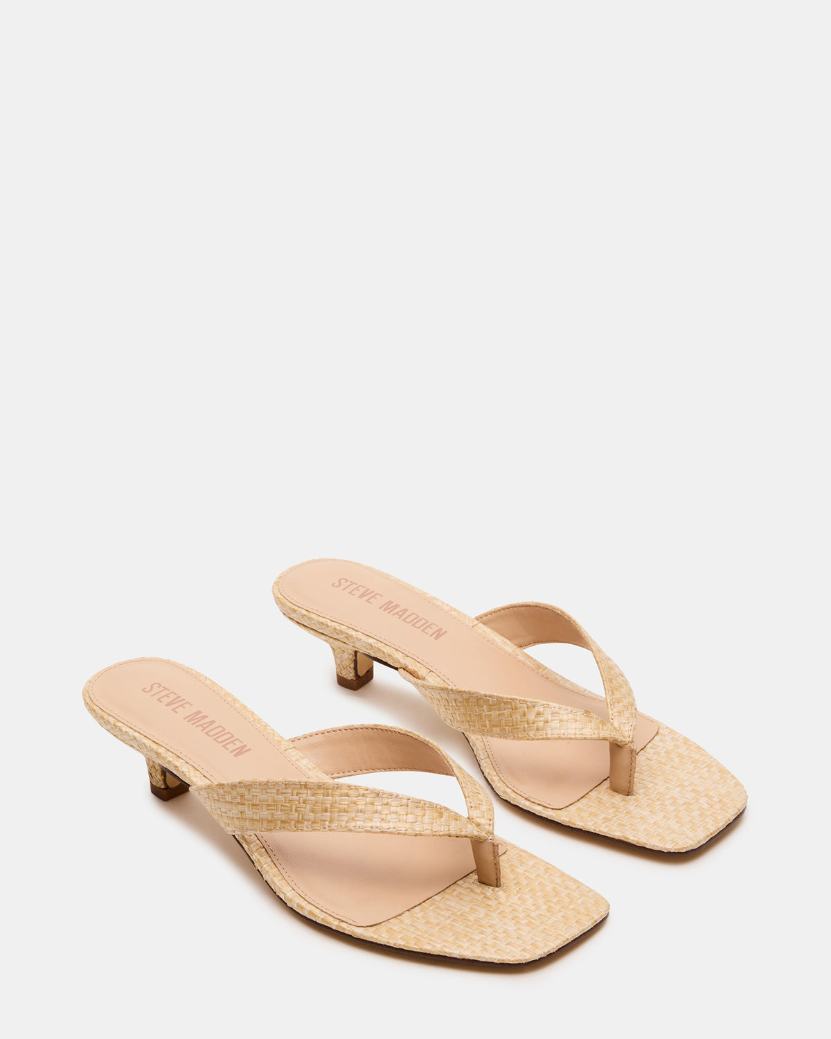 TRACIE Raffia Thong Strap Women's Kitten Heel - Steve Madden