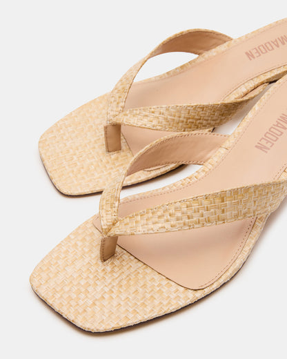 TRACIE Raffia Thong Strap Women's Kitten Heel - Steve Madden