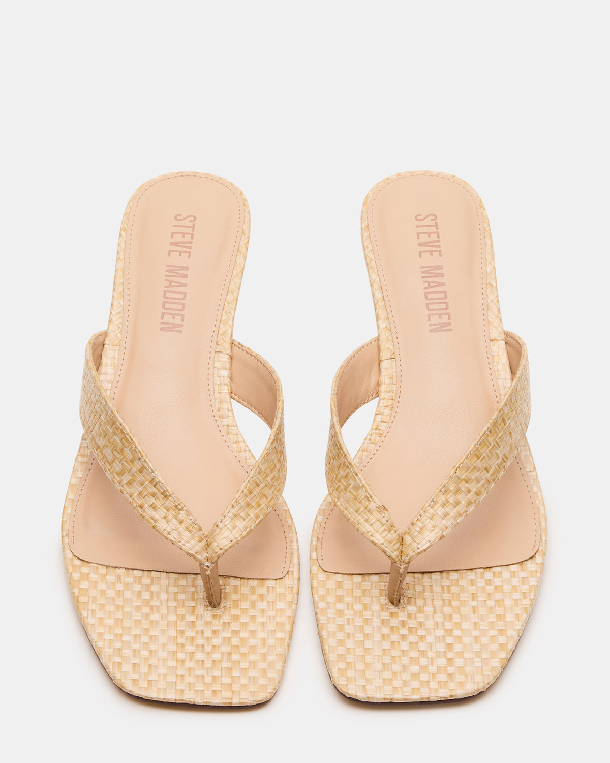 TRACIE Raffia Thong Strap Women's Kitten Heel - Steve Madden