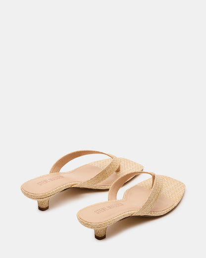 TRACIE Raffia Thong Strap Women's Kitten Heel - Steve Madden
